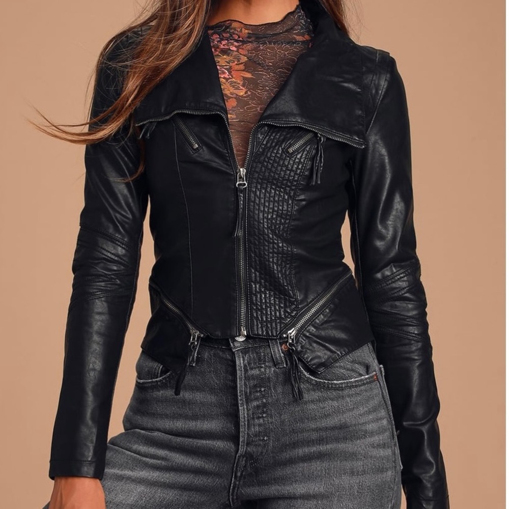 Black vegan leather jacket
